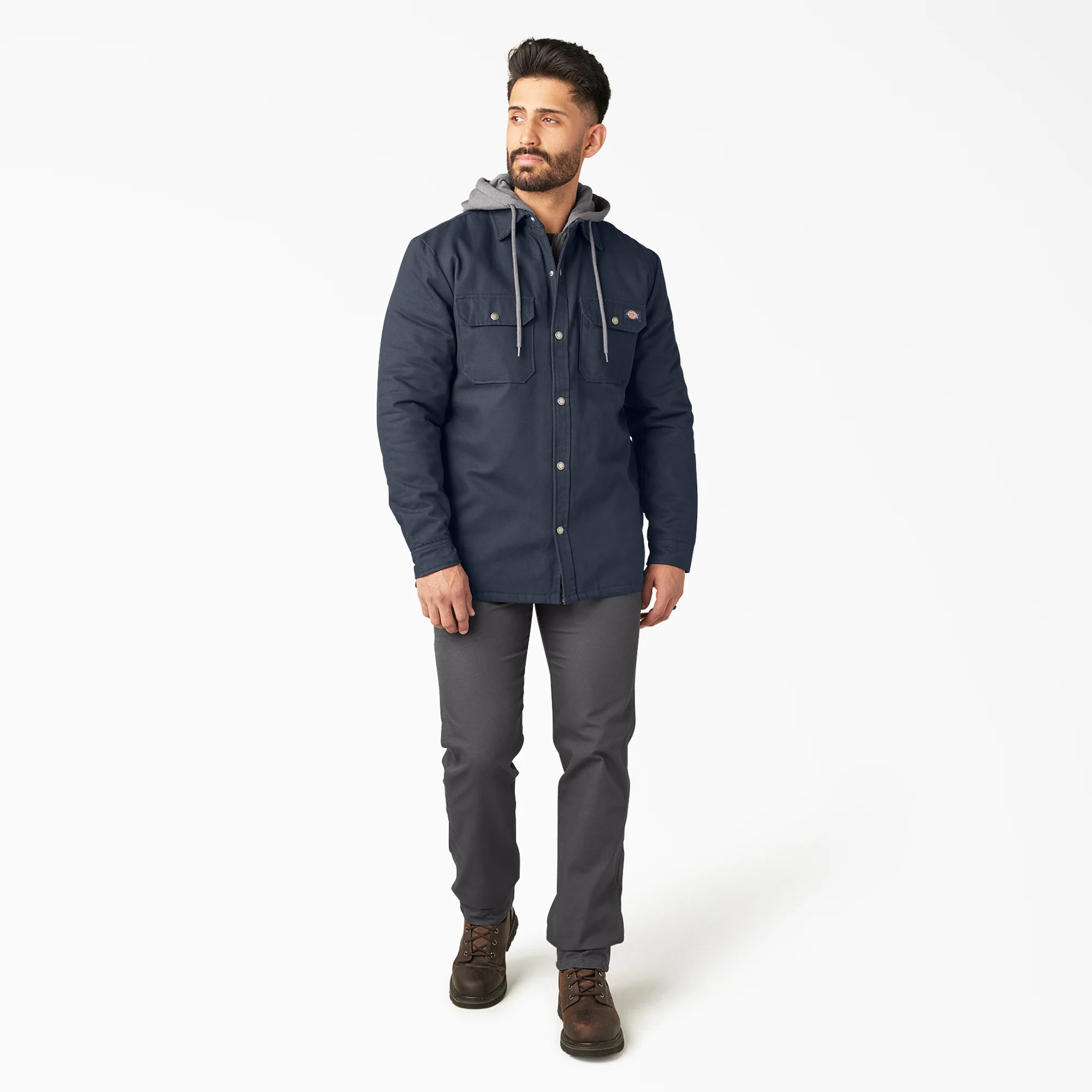Water Repellent Duck Hooded Shirt Jacket - Image 4